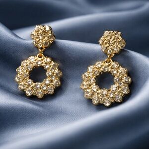 Elegant Gold Plated Crystal Earrings